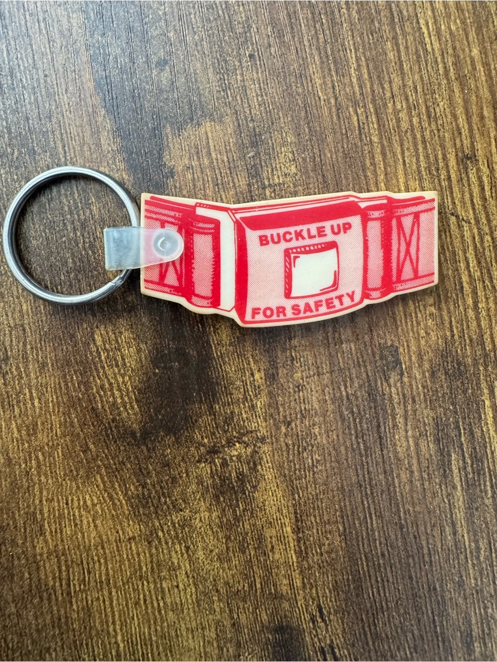 Vintage Weidner Motor Sales Cadillac MI Buckle Up For Safety Seat Belt Keychain